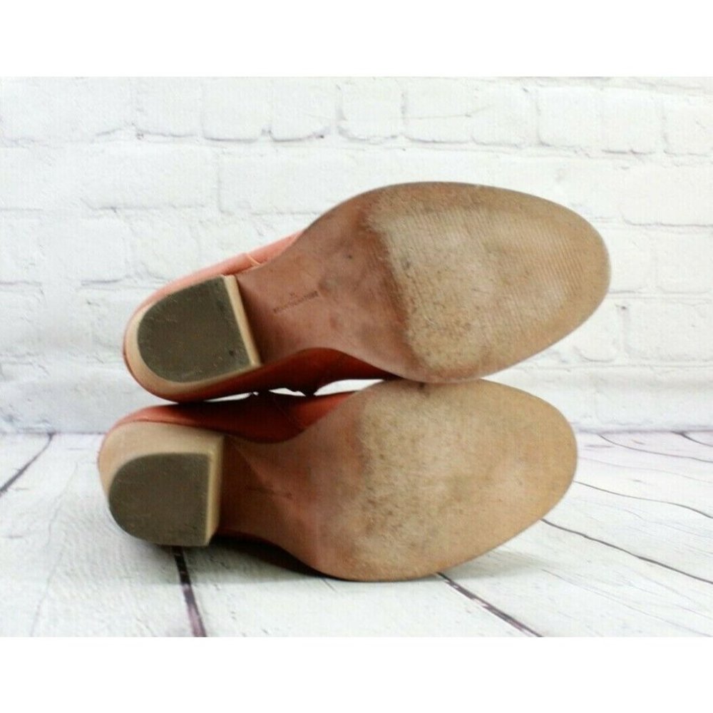 LL Bean Burnt Orange Leather Cap Toe Block Heel Side Zip Boots Size 8 M - Picture 9 of 9